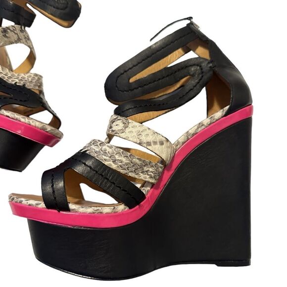 L.A.M.B. Y2K Janelle Strappy Platform Wedge Sandals Size 8.5 NWOB - Picture 11 of 16